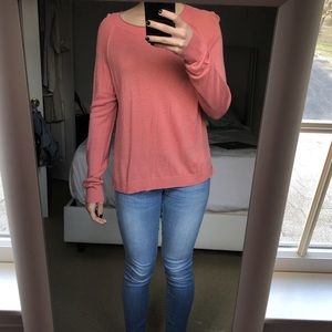 Topshop baby pink long sleeve thin sweater